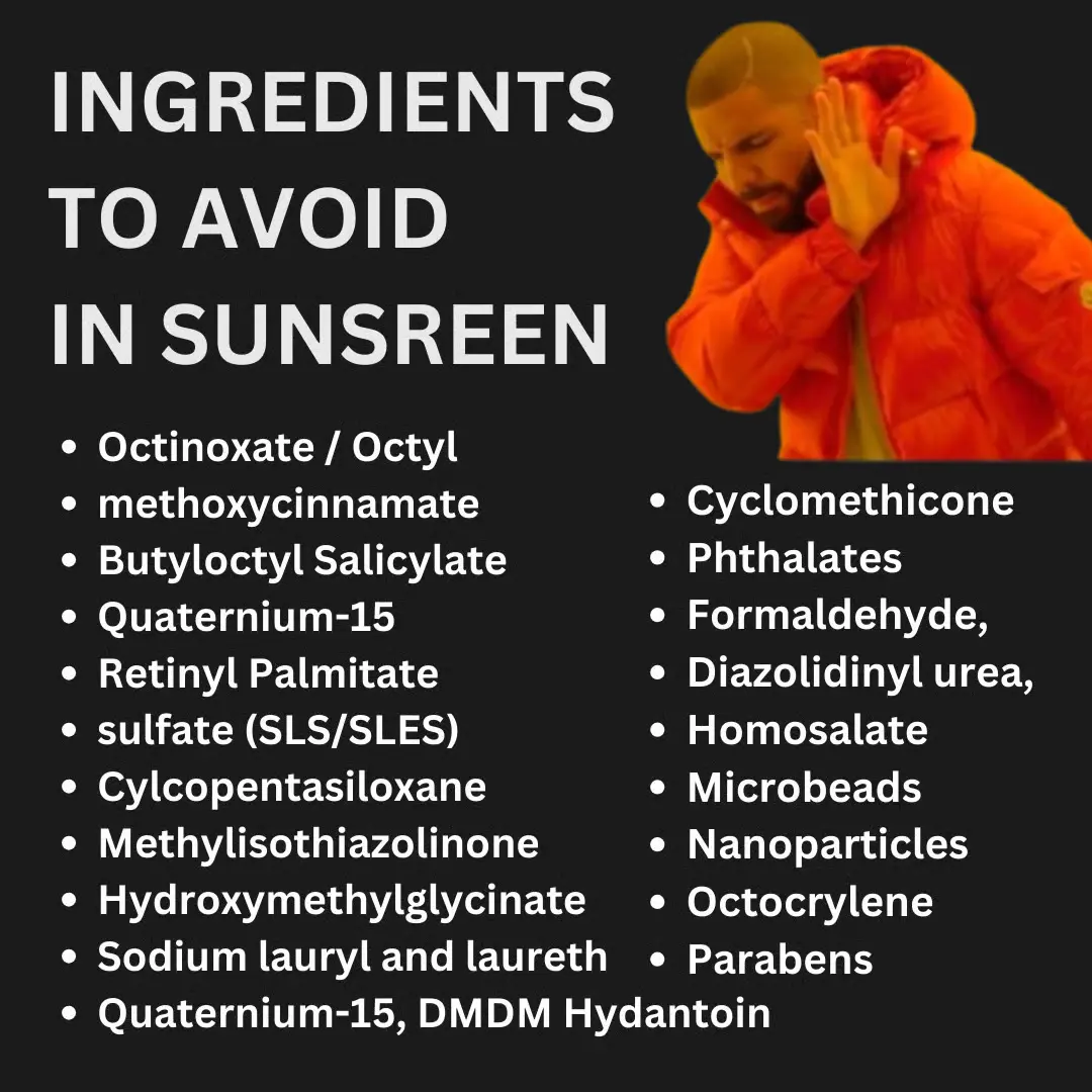 List of ingredients to avoid in sunscreen
